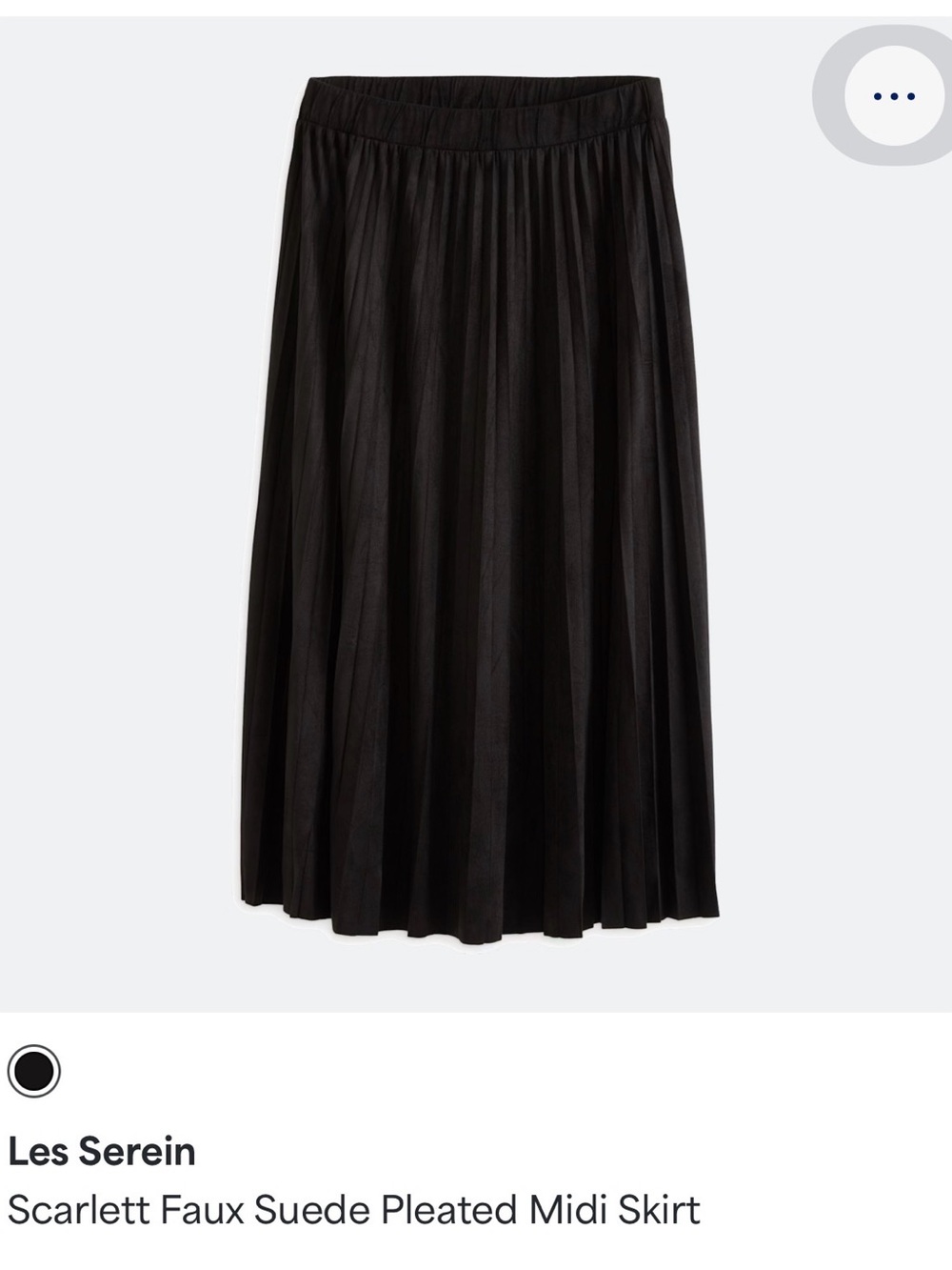 Scarlett Faux Suede Pleated Midi Skirt - Black